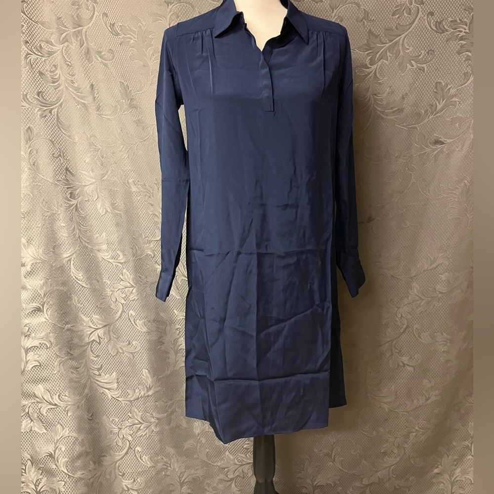Cuyana Gathered Silk Shirt Dress